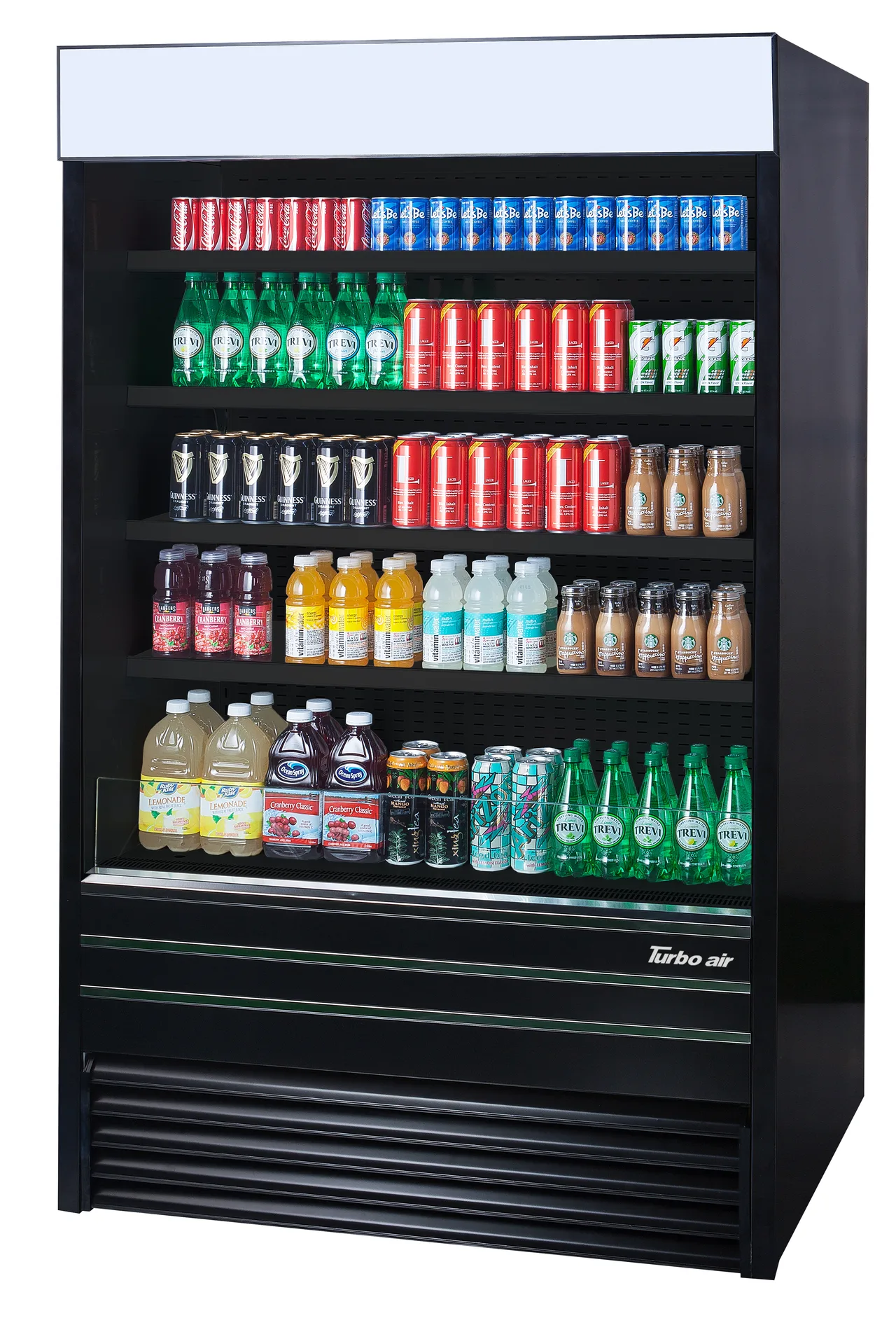 Turbo Air TOM-48EB-A-N 48" Vertical Air Curtain Open Merchandiser in Black, Self-Contained, 4 Shelves