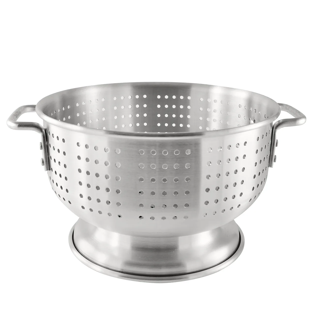 CAC China ALCL-12SH Colander, 12 Quart, 15" Diameter, Round, Flat-Handles, Footed, Aluminum