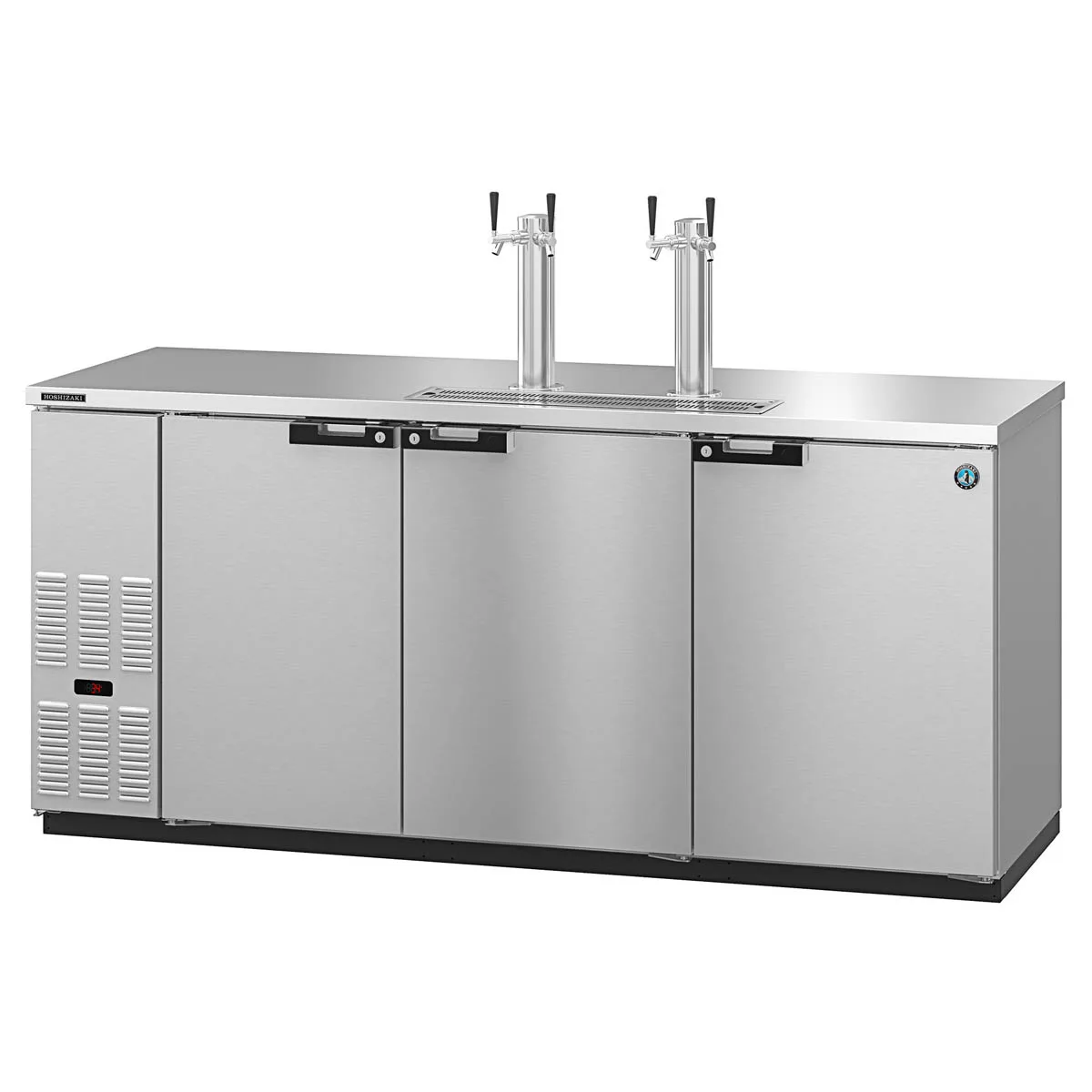 Hoshizaki DD80-S Stainless Steel Double Tap Kegerator Beer Dispenser -4 x1/2 Keg Capacity