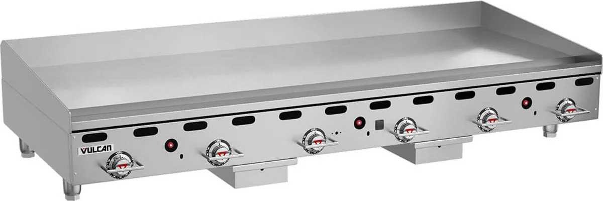 Vulcan MSA72 72" Countertop Gas Griddle, Snap-Action Thermostat, 24" Deep, 162.000 BTU