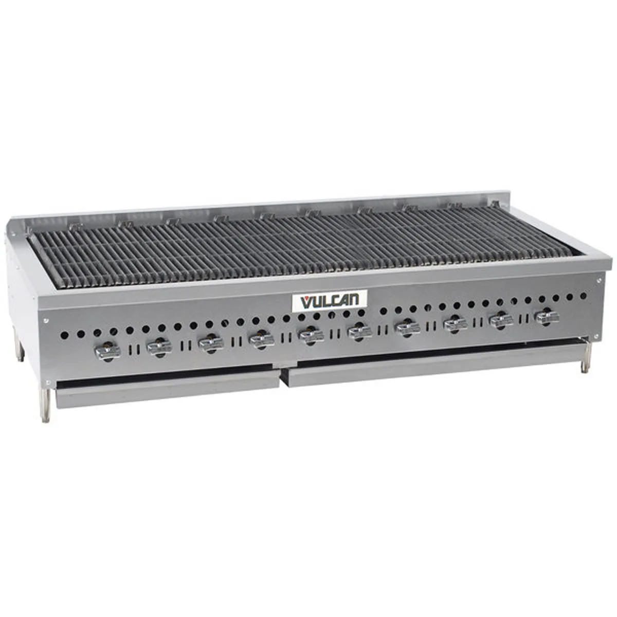Vulcan VCCB60 60" Low Profile Countertop Gas Radiant Charbroiler w/ (10) Burners, 159.500 BTU