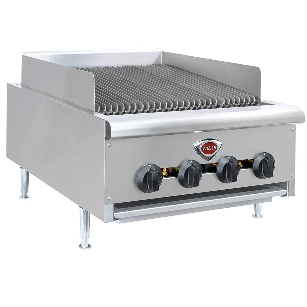 Wells HDCB-2430G 24" Countertop Heavy Duty Gas Radiant Charbroiler w/ (4) Burners, 80.000 BTU