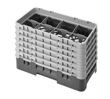Cambro 8HS1114186 Camrack Glass Rack, Half Size, Navy Blue, 8 Compartments, 4-1/16 Max Dia, 11-3/4 Max Height, HACCP Compliant, NSF