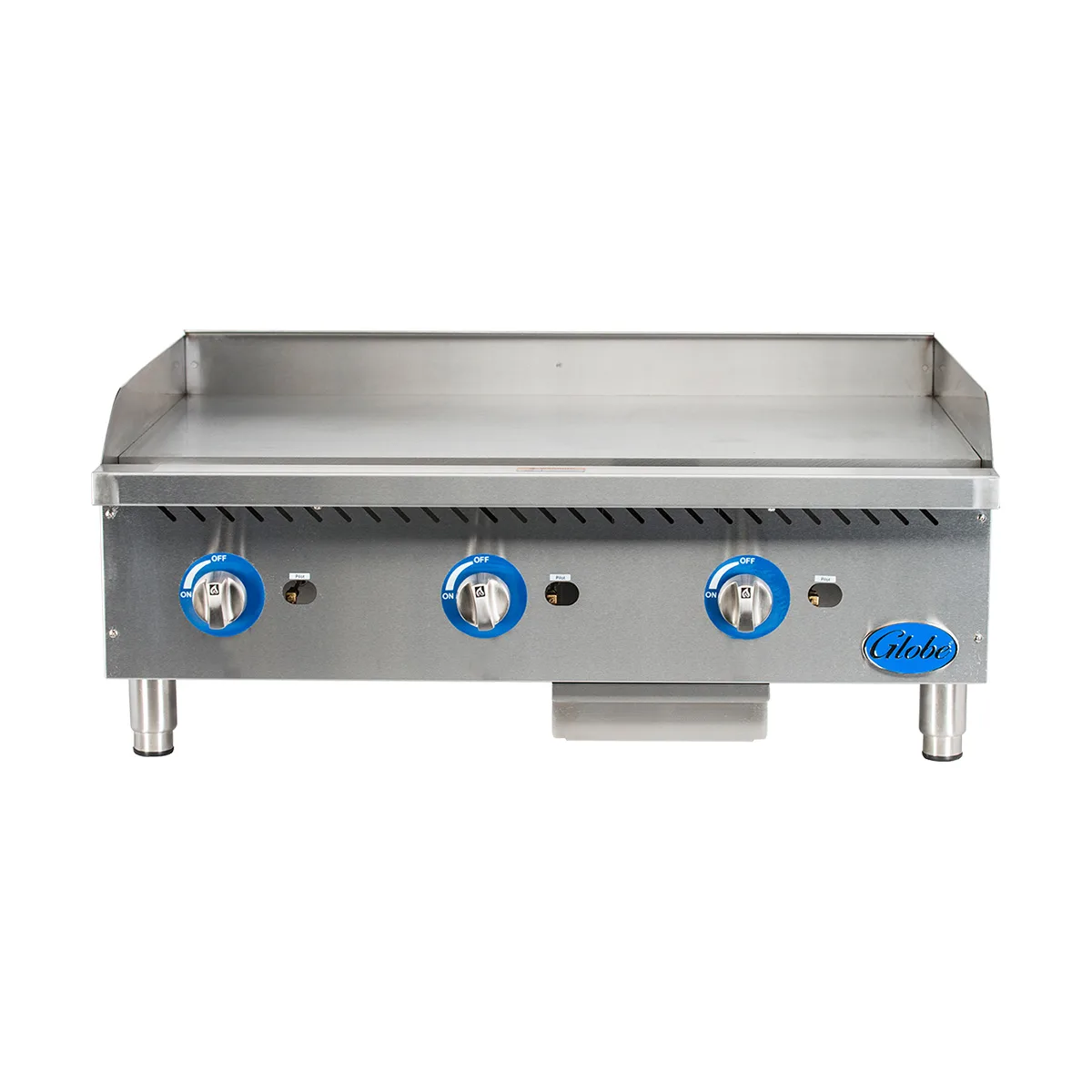 Globe GG36G 36" Countertop Gas Griddle, Manual Controls, 1" Steel Plate, 90.000 BTU