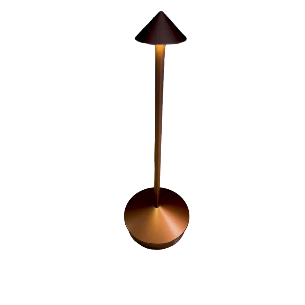 Omcan USA 48506 LED Table Lamp - 4-1/8" Dia x 11-4/5" H Brown Al, 3.7V 1200mA, 3000K/6000K, 13h, USB