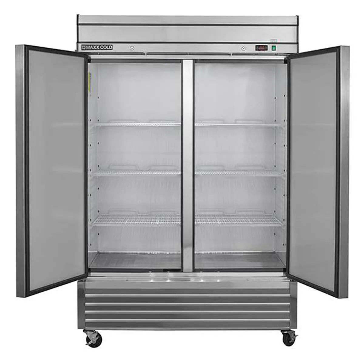 Maxx Cold MXSF-49FDHC 54" 2-Solid Door Reach-In Freezer, Bottom Mount, 42.9 cu. ft., Stainless Steel Exterior, Aluminum Interior