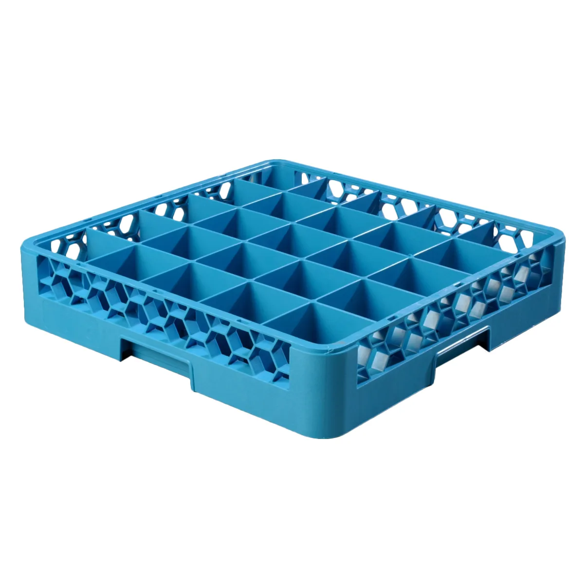 Carlisle RG2514 OptiClean™ 25-Compartment (3.5" x 3.5") Dishwasher Glass Rack, Blue Polypropylene, Textured Finish, Double-Wall, Holds Up to 3.25" Dia, NSF