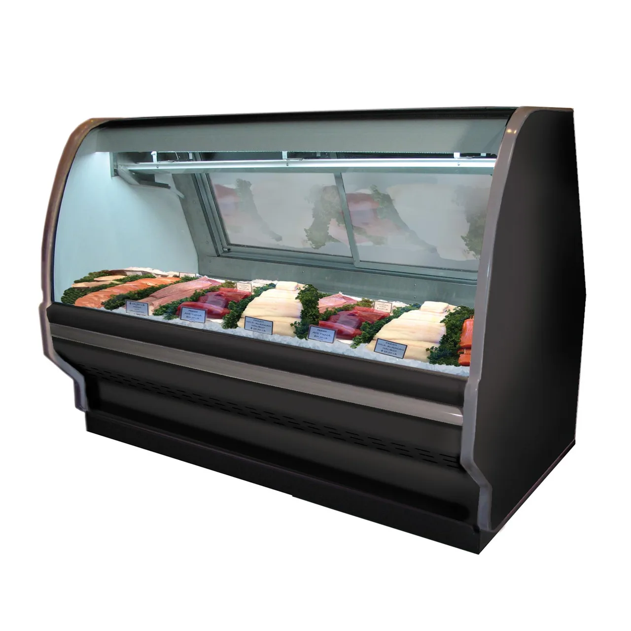 Howard-McCray SC-CFS40E-4C-BE-LED 52" Curved Refrigerated Seafood Display Case, Black