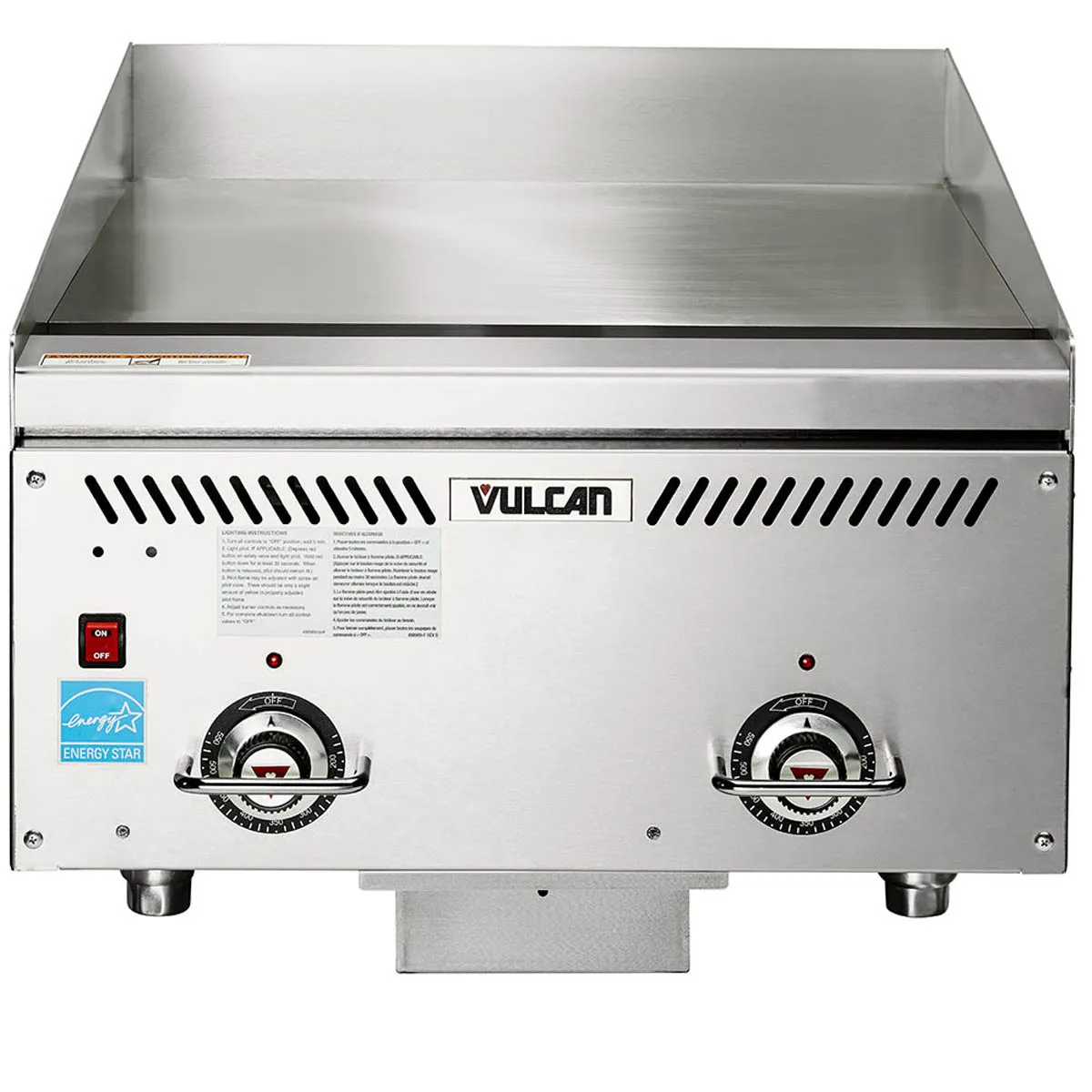 Vulcan VCCG24-IS 24" Countertop Gas Griddle, Infrared Burners, 1" Steel Plate, 48.000 BTU