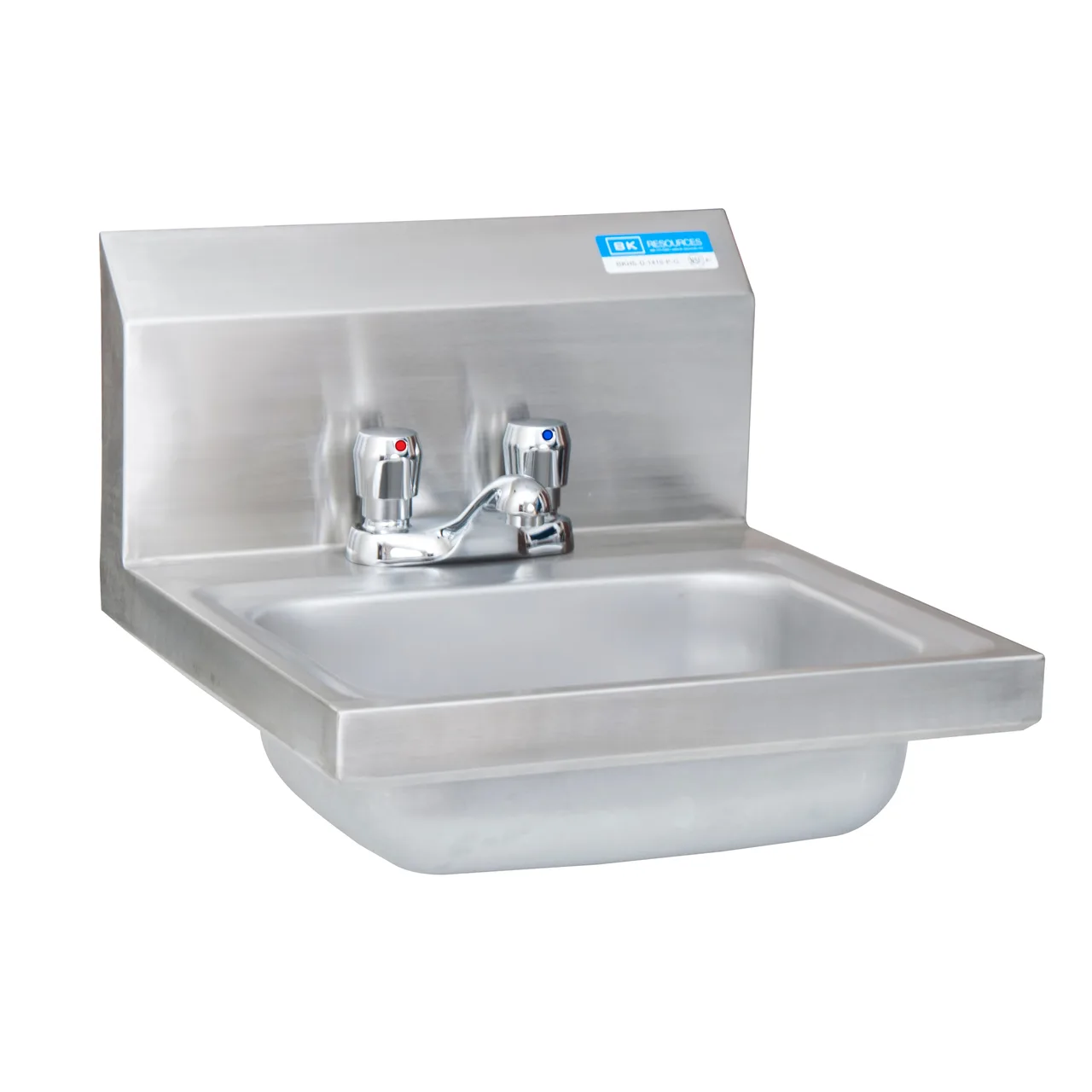 BK Resources BKHS-D-1410-4MF 14" Wall Mounted Hand Sink with Faucet & Crumb Cup