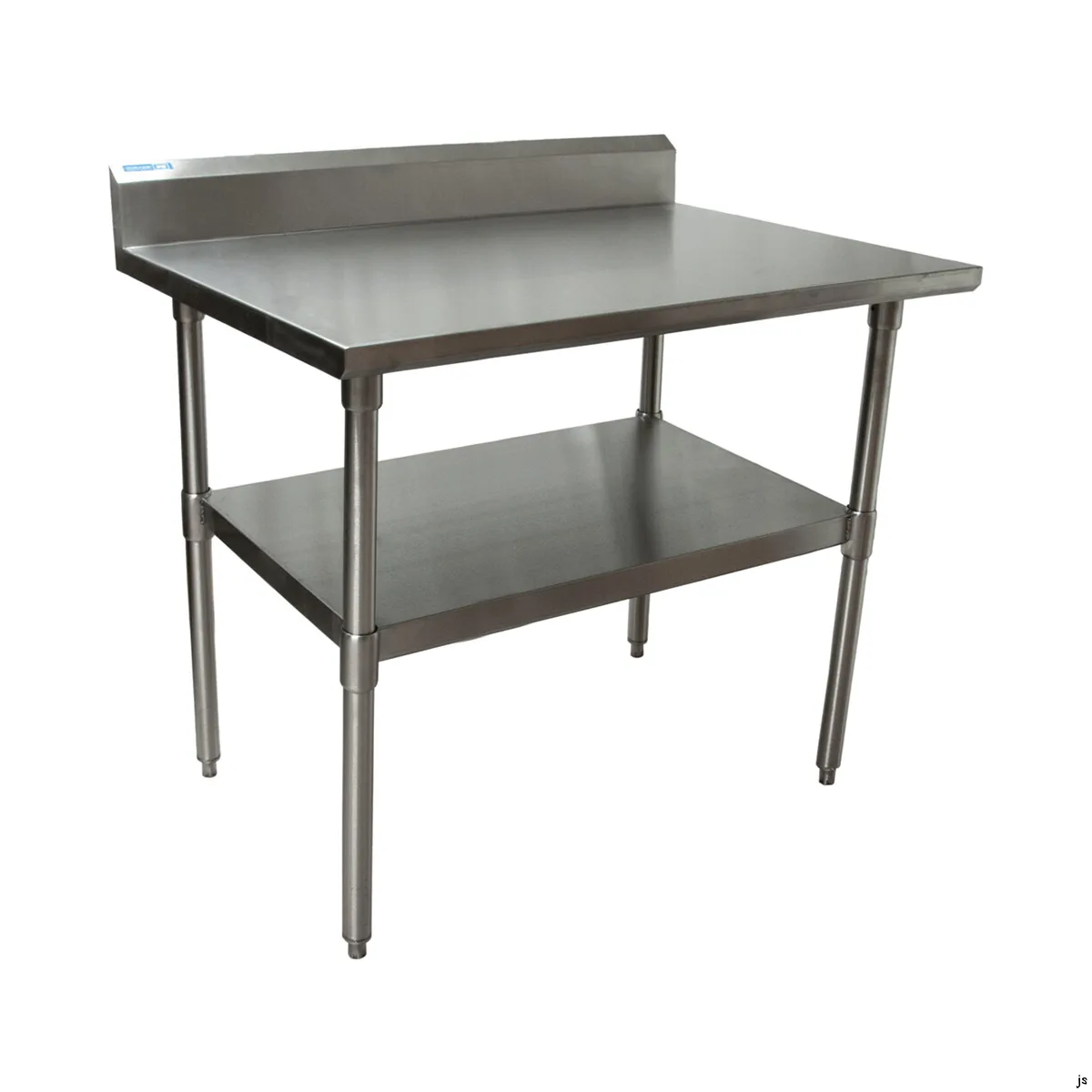BK Resources CVTR5-3624 36" Open Base Work Table with Undershelf, 5" Backsplash / 16 Gauge Top