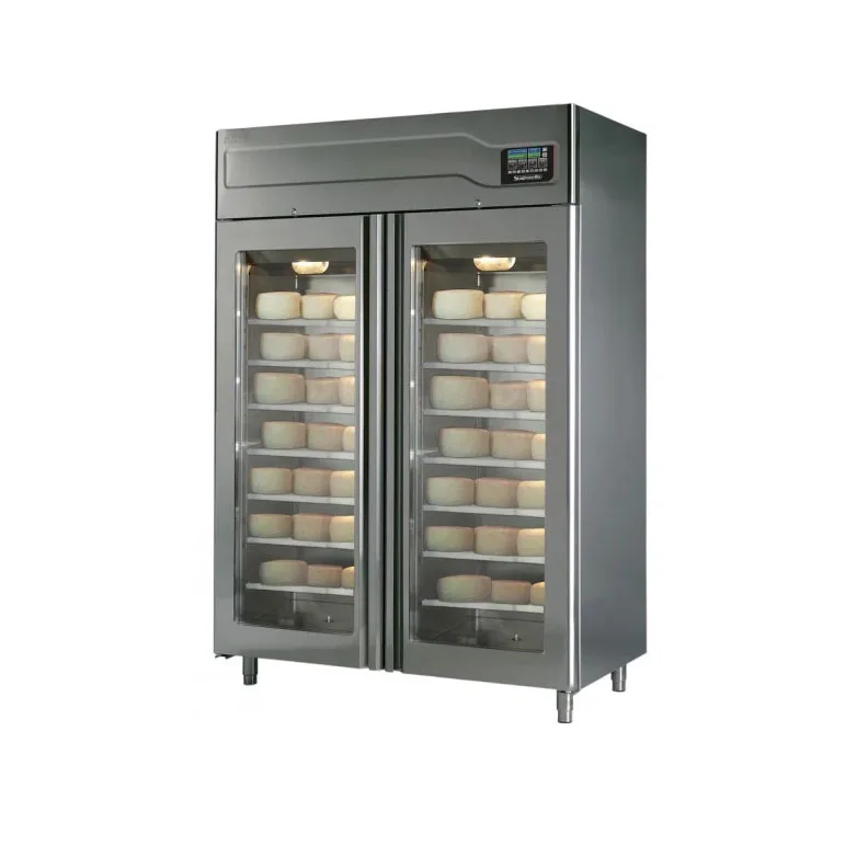 Omcan USA 45519 (STG200TFO) Affinacheese Cheese Drying Cabinet, 57.7"W, 440 lbs, Stainless Steel, Glass Door, 220v