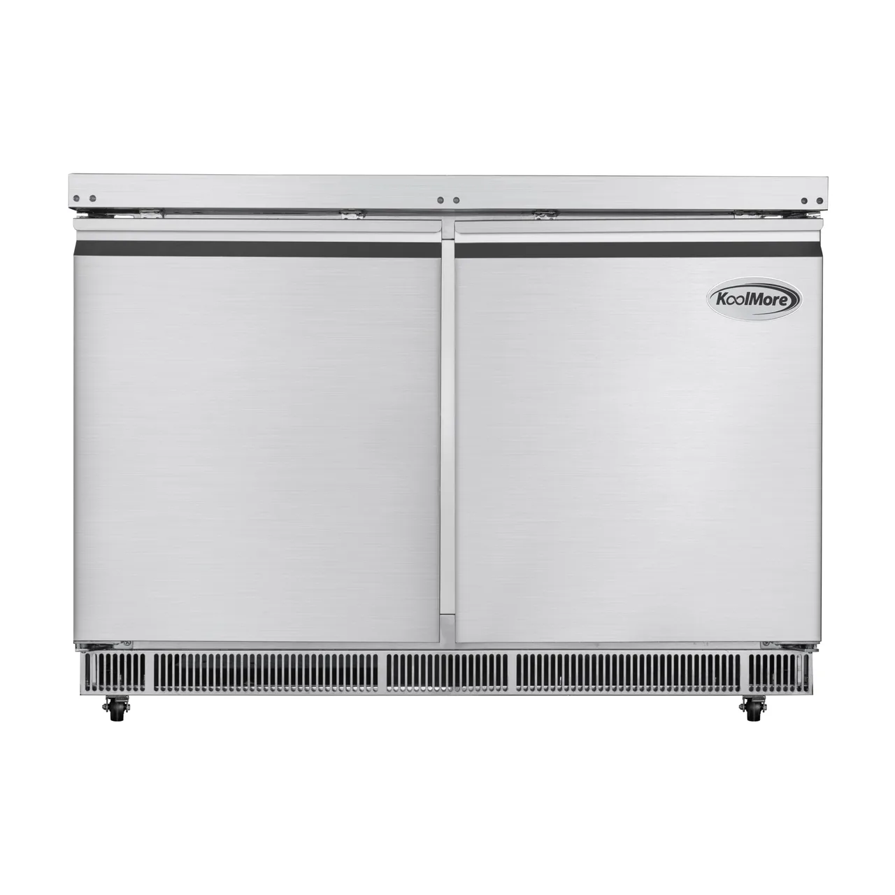 Koolmore KM-RBT-48C 46" 2 Doors Refrigerated Pizza Prep Table, 9 Pans with Covers