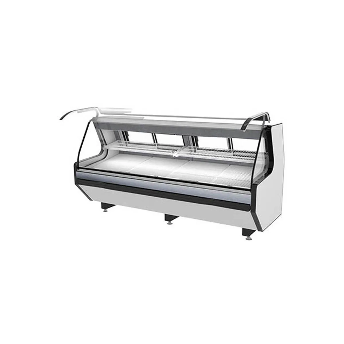 Pro-Kold MCRU 100 WL 99" Double Duty Curved Refrigerated Meat Display Case, Remote