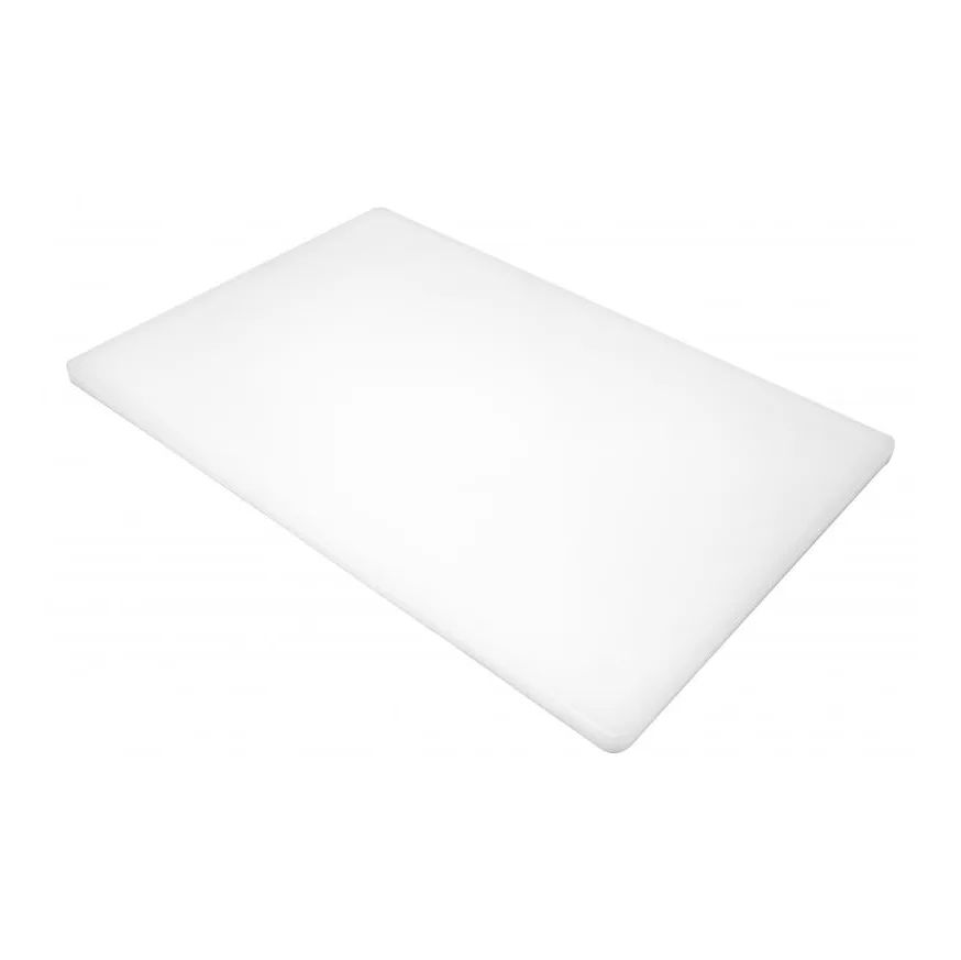 Omcan USA 41196 Plastic Cutting Board, 12" x 18" x 1/2" White, Dishwasher Safe, USDA FDA NSF