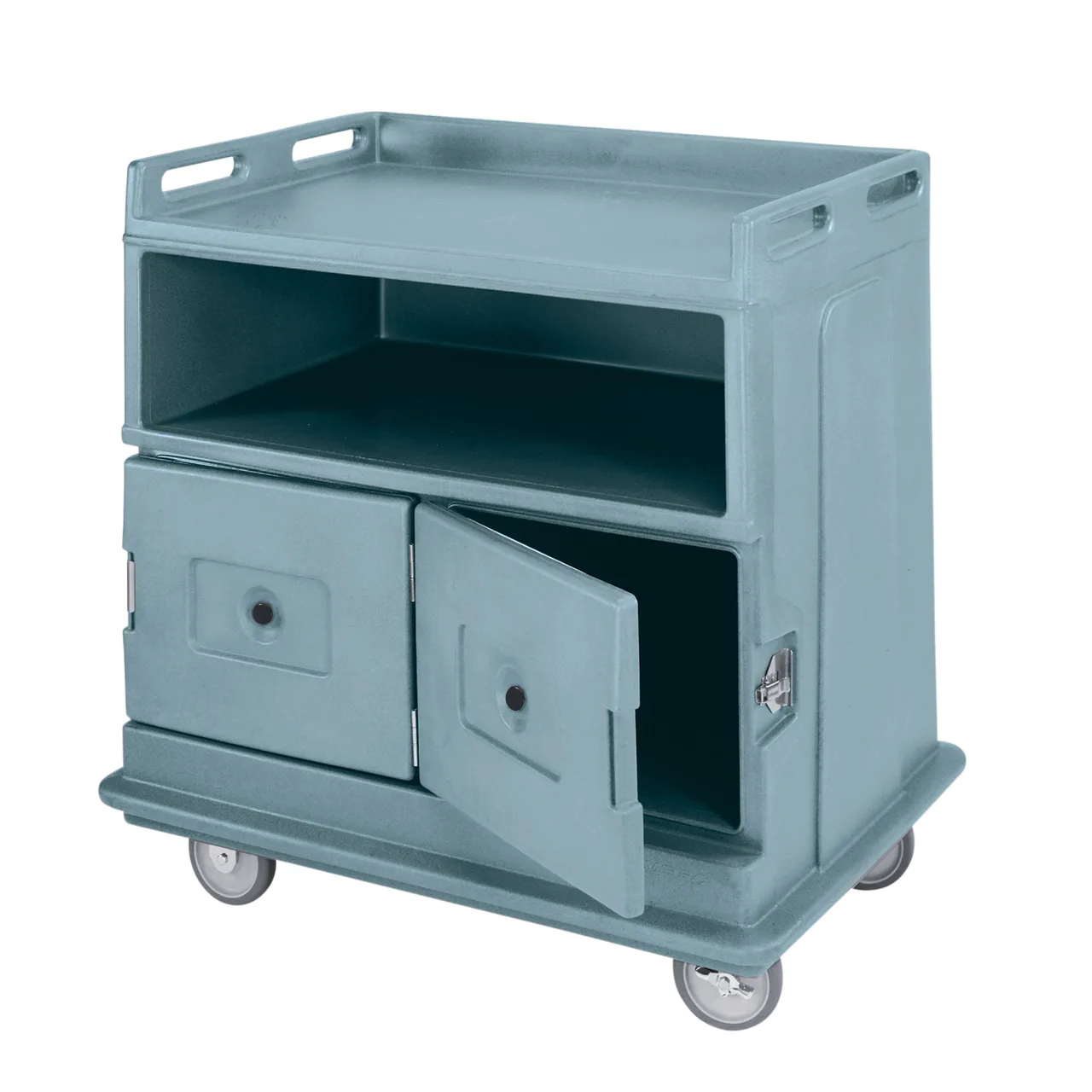 Cambro MDC24F401 Beverage Service Cart, 44.5L x 30W x 44H, Polyethylene, Slate Blue, Insulated Compartments