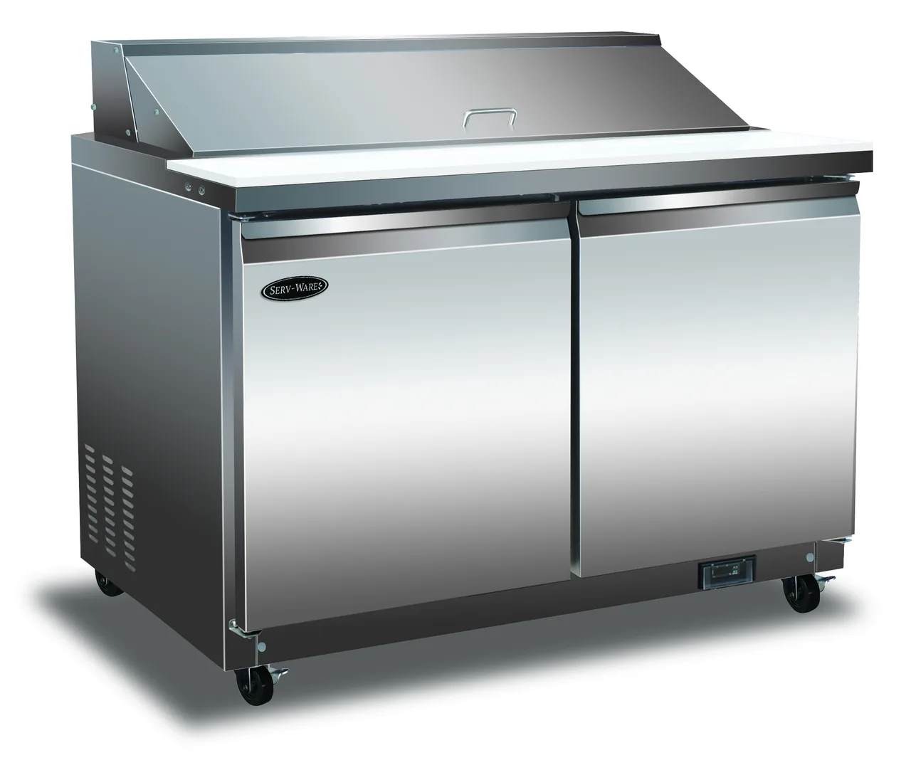 Serv-Ware SP48-18M-HC-T 48" 2-Door Mega Top Sandwich and Salad Prep Table, 18 Pans