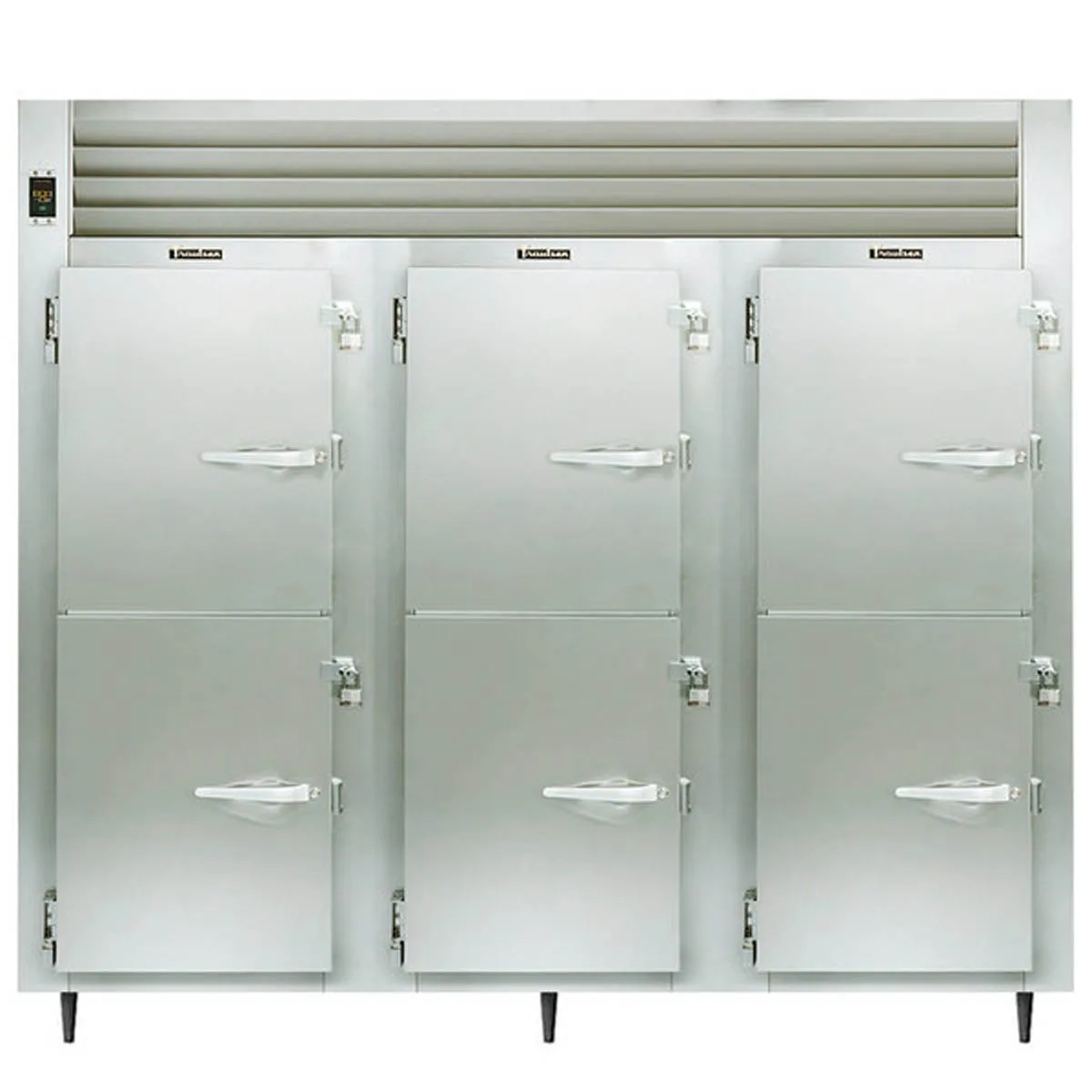 Traulsen AHT332W-HHS 86" 3-Section Reach-In Refrigerator w/ 6 Solid Half-Doors, Remote, 77.5 cu. ft.