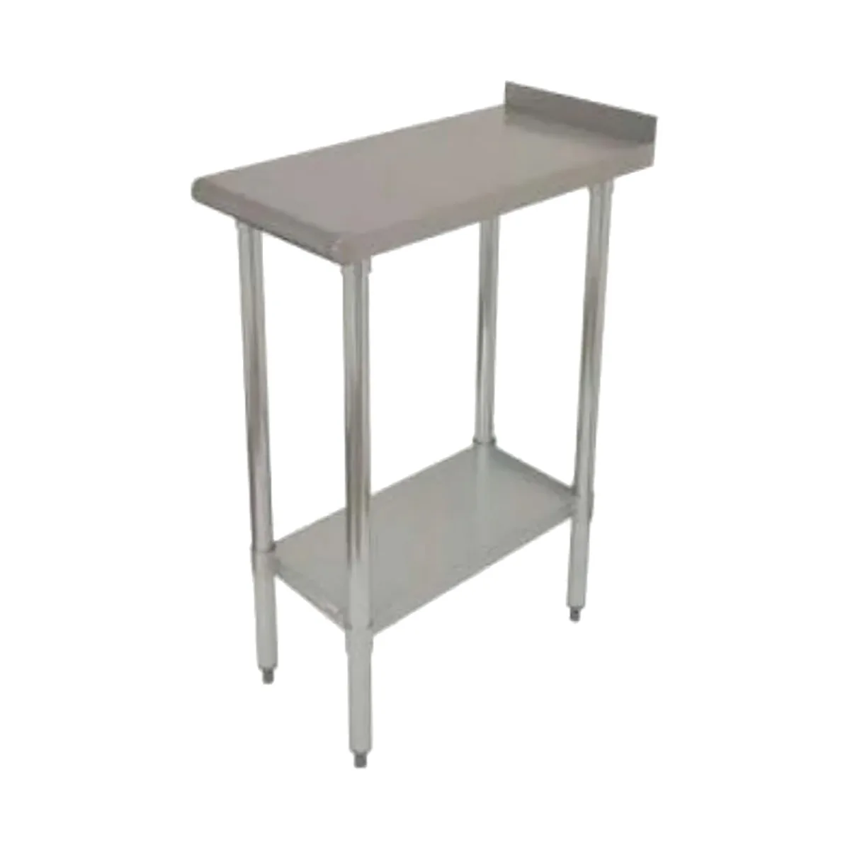 Serv-Ware FTG-3015-4 15" Open Base Work Table with Undershelf / Upturn - 18 Gauge Top