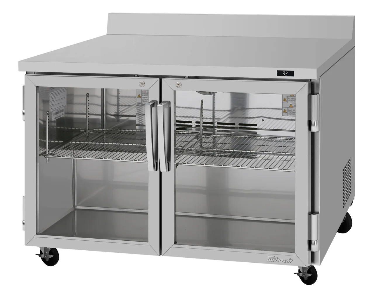 Turbo Air PWR-48-G-N 48" 2-Section Worktop Refrigerator w/ 2 Doors, 12.2 cu. ft.