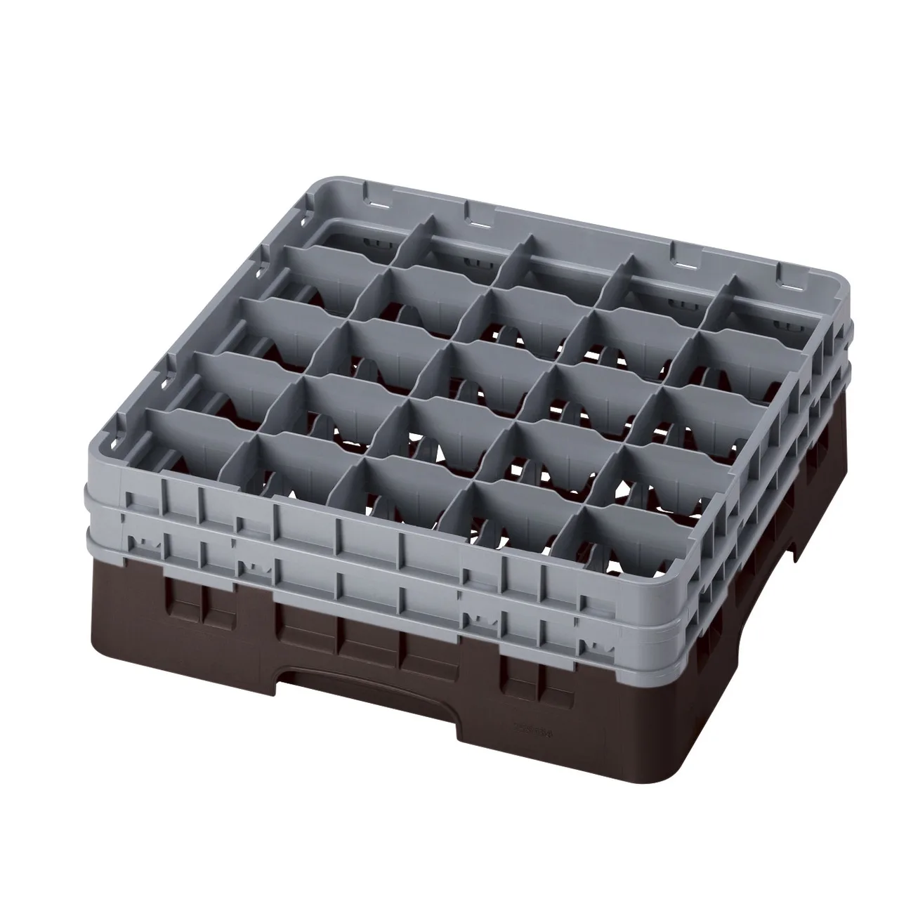 Cambro 25S534167 Camrack Glass Rack, Full Size, Brown, 19-3/4" x 19-3/4", 25 Compartments