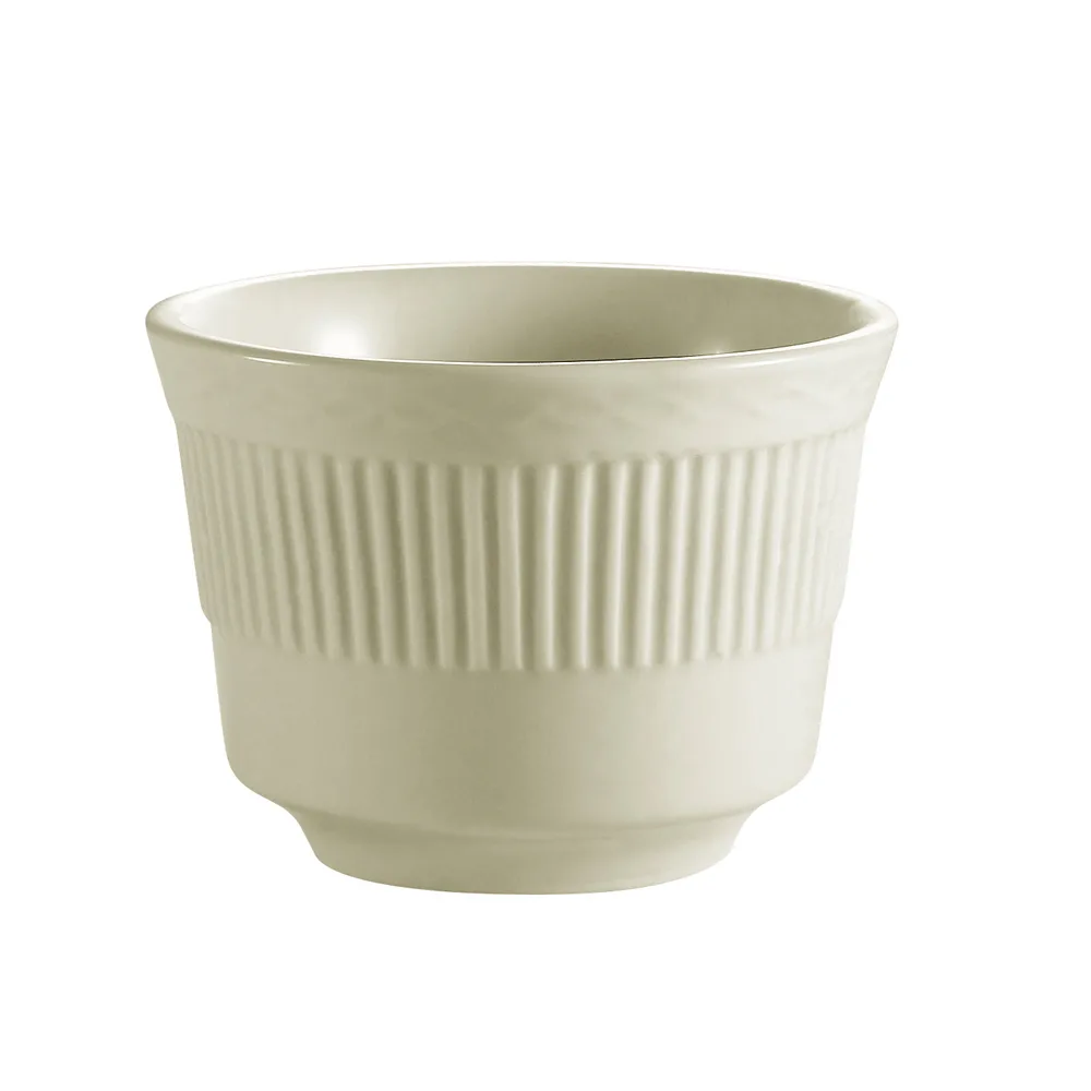 CAC China RID-4 - 7 oz Ridgemont Bouillon Cup, 3‑3/8" Dia x 2‑1/2" H, Ceramic, Oven Safe - 1 Dozen
