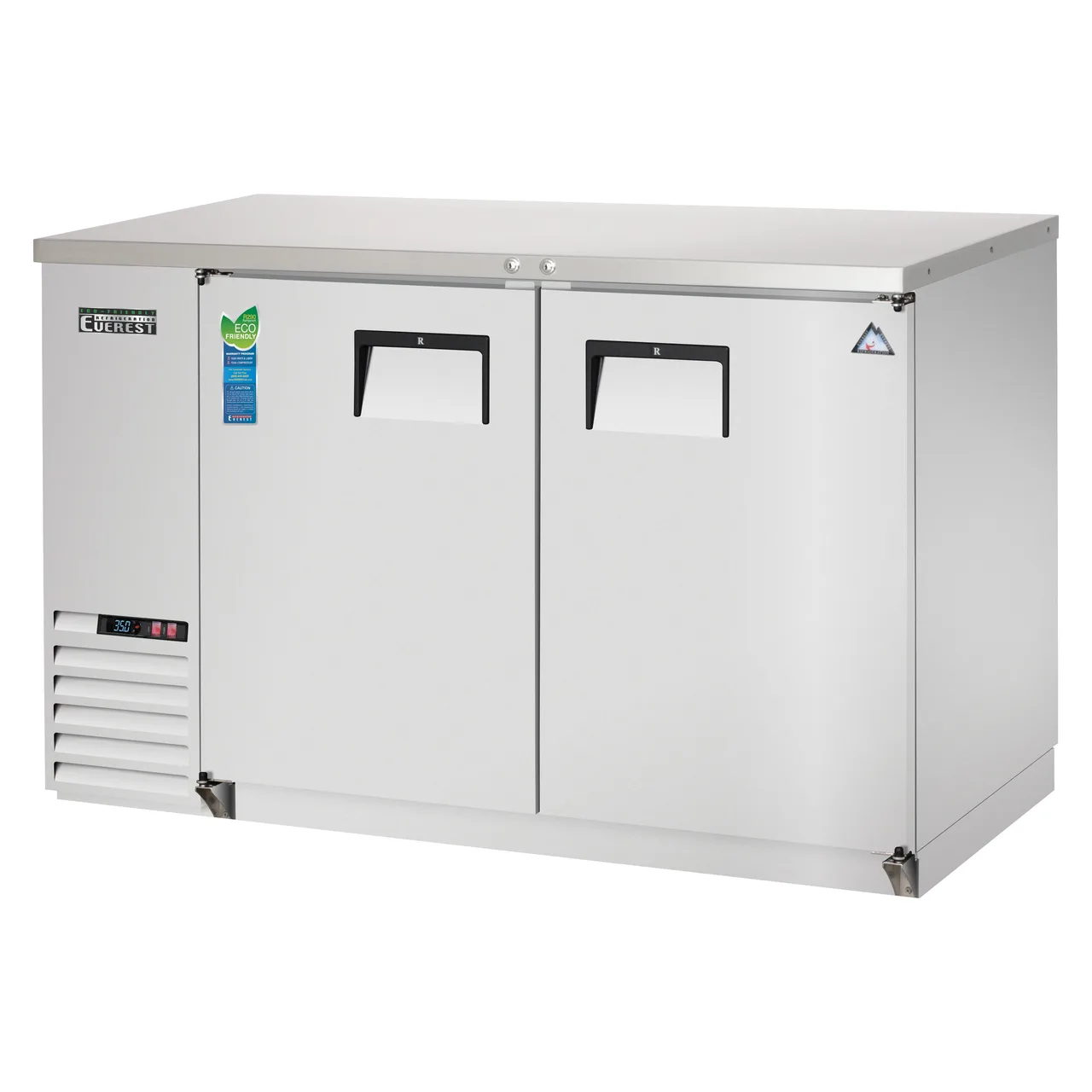 Everest EBB59-SS 57" Two Section Back Bar Cooler with Solid Door, 20.0 cu. ft.