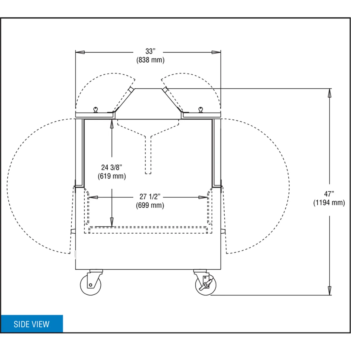 Continental Refrigerator MC5ND 58" Dual Sided Milk Cooler, Forced Air, 16 Crates Capacity