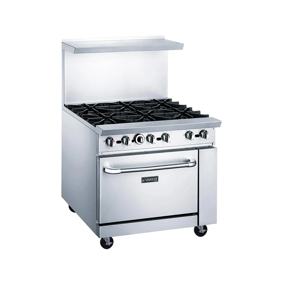 Dukers Appliance Co DCR36-6B 36" Gas Restaurant Range w/ (6) Open Burners, (1) Standard Oven, 233.000 BTU