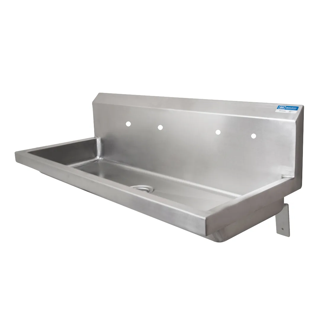 BK Resources MSHSA-48W2 48" Wall Mounted Hand Sink without Faucet - 14 gauge / Double Holes