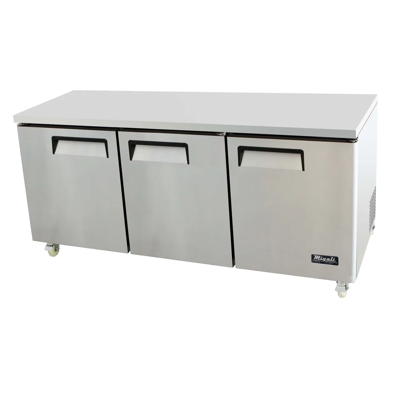 Migali C-U72R-HC 72" 3-Door Undercounter Refrigerator, Stainless Steel, 24.5 cu. ft.