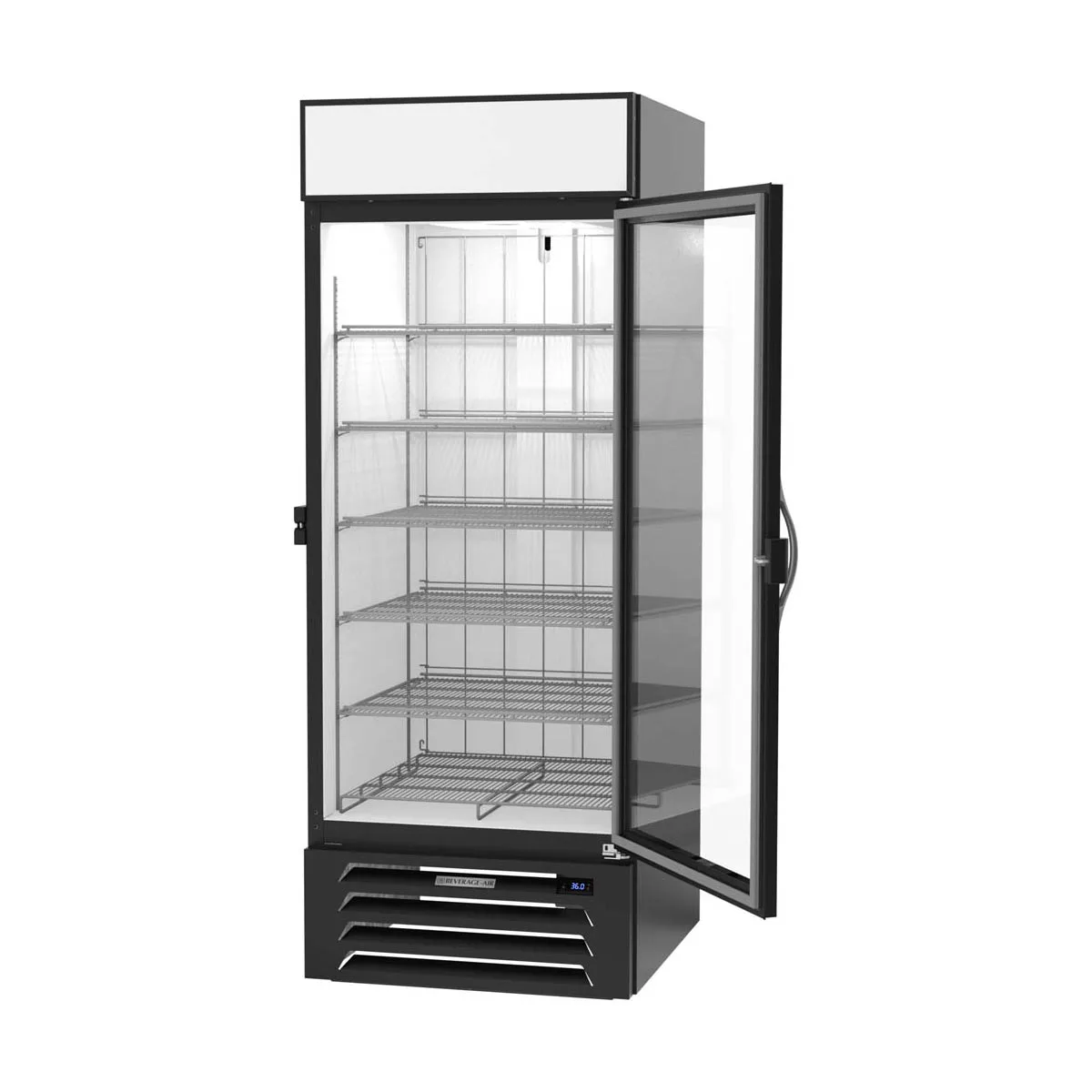 Beverage Air MMR27HC-1-B-IQ 31" One Glass Door Merchandiser Refrigerator in Black, 25.88 cu. ft.
