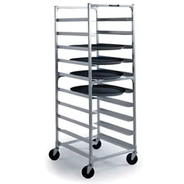 Lakeside 8582 9 Tray Capacity Full Height Aluminum Oval Tray Cart w/ 6" Bottom Load Slides