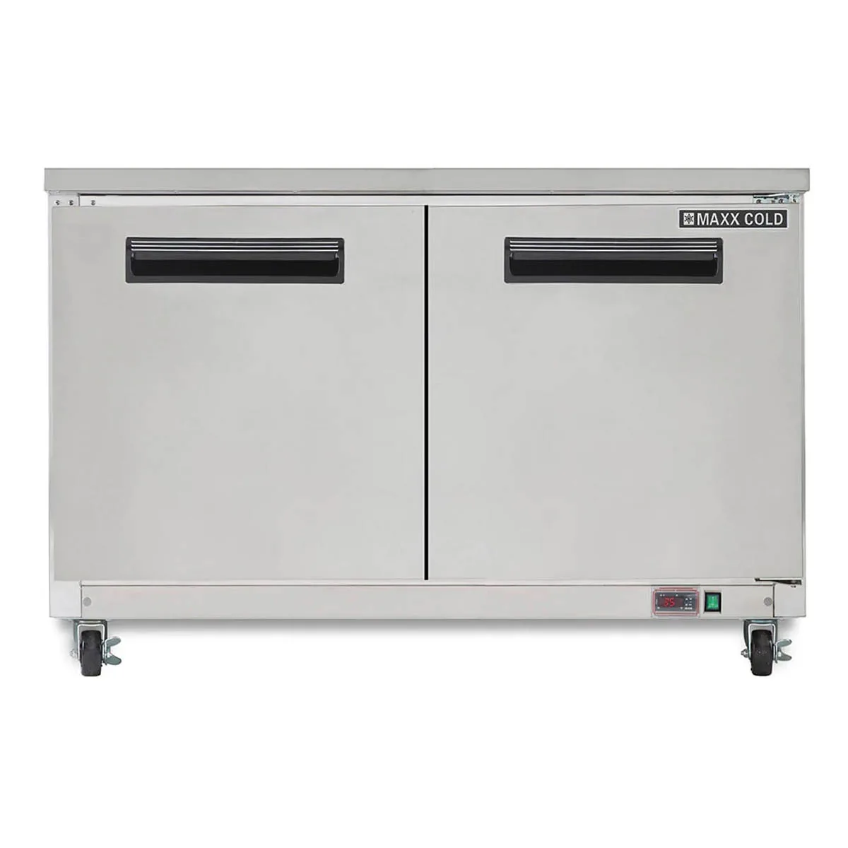 Maxx Cold MXCF60UA 60" 2-Door Undercounter Freezer, Stainless Steel Exterior, 15.5 cu. ft.