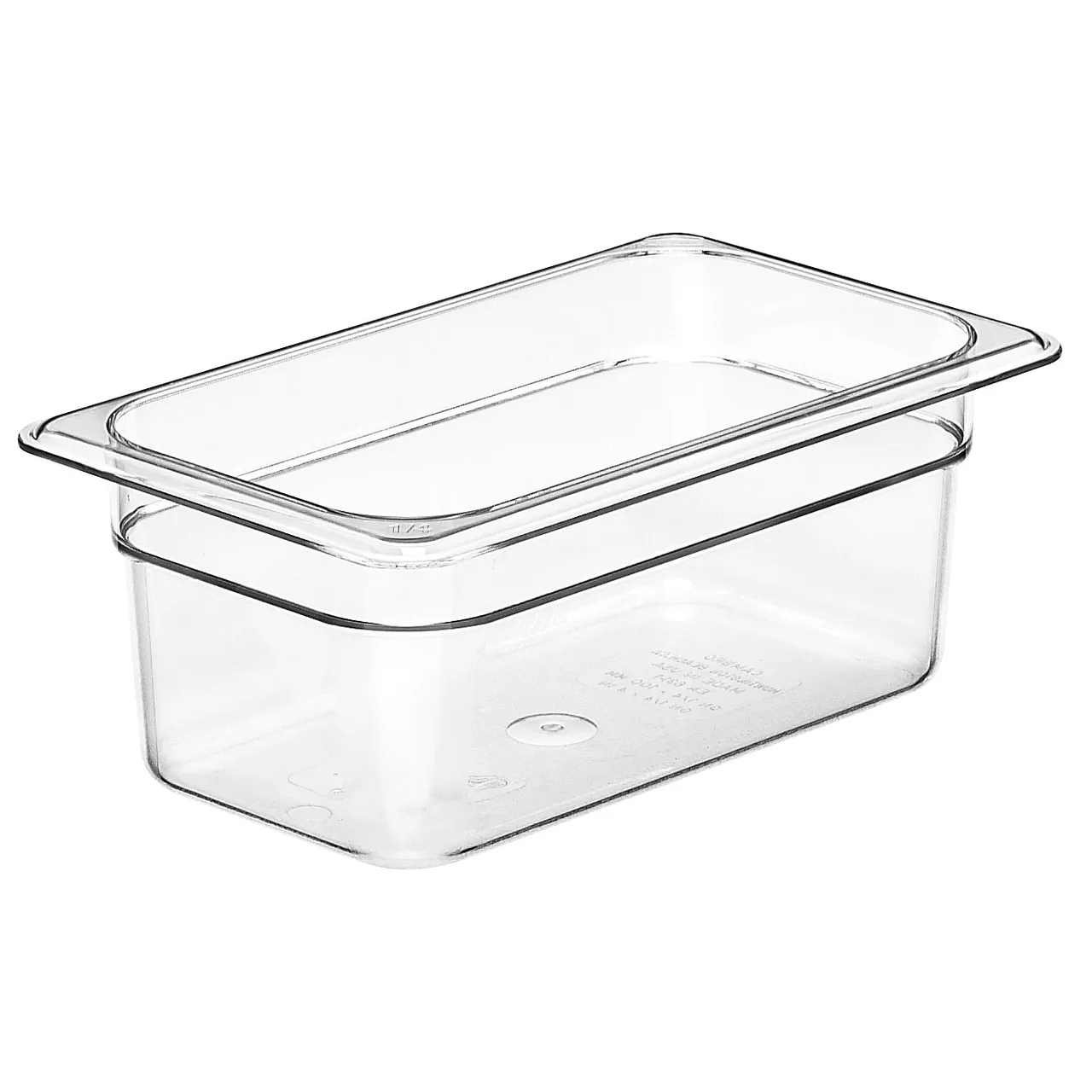 Cambro 44CW135 - 1/4 Size 2.7 Qt Clear Polycarbonate Food Pan, 4" Deep, NSF