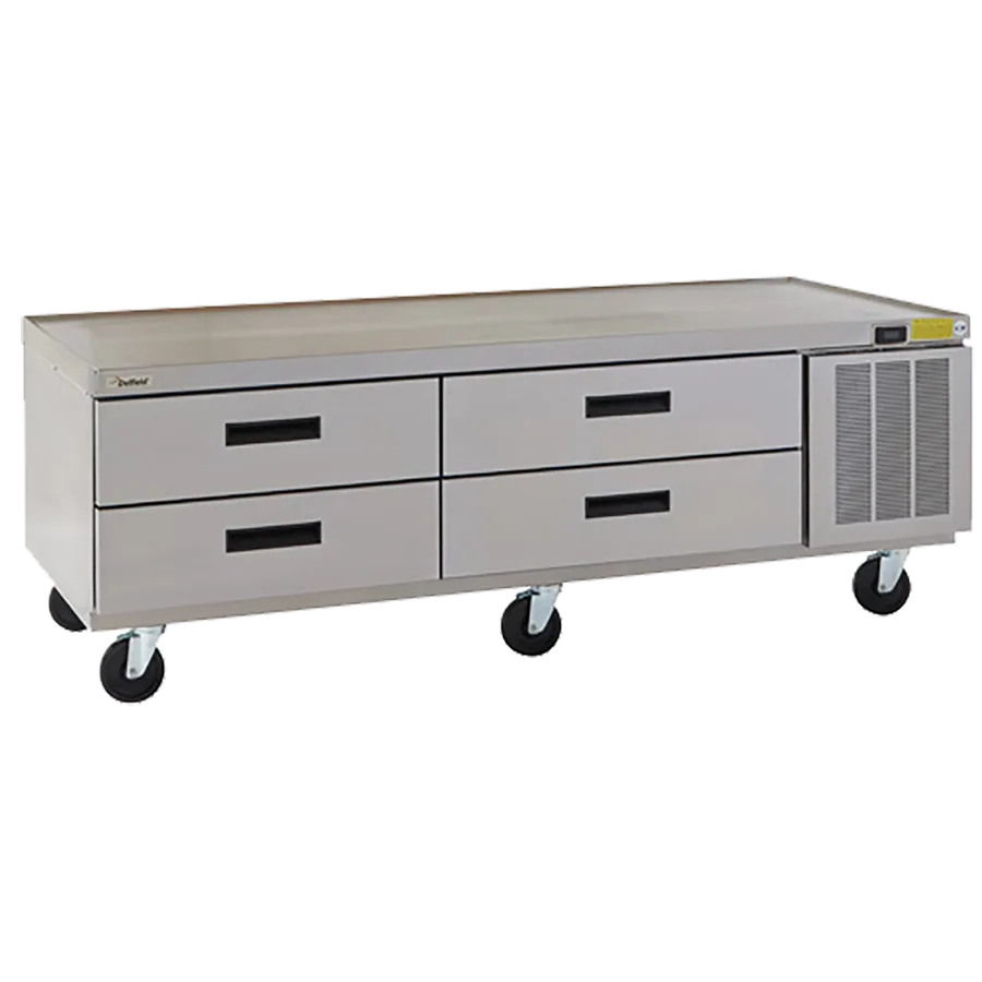 Delfield F2980P 73" 4 Drawers Refrigerated Chef Base, Marine Edge Top, 1/4 HP, R290 Refrigerant