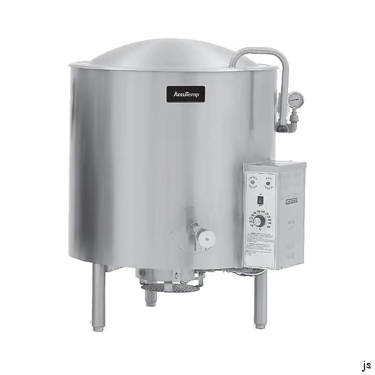 AccuTemp ALLGB-30 30 Gallon Floor Stationary 2/3 Steam Jacketed Gas Kettle, Quad-Leg, 79.900 BTU