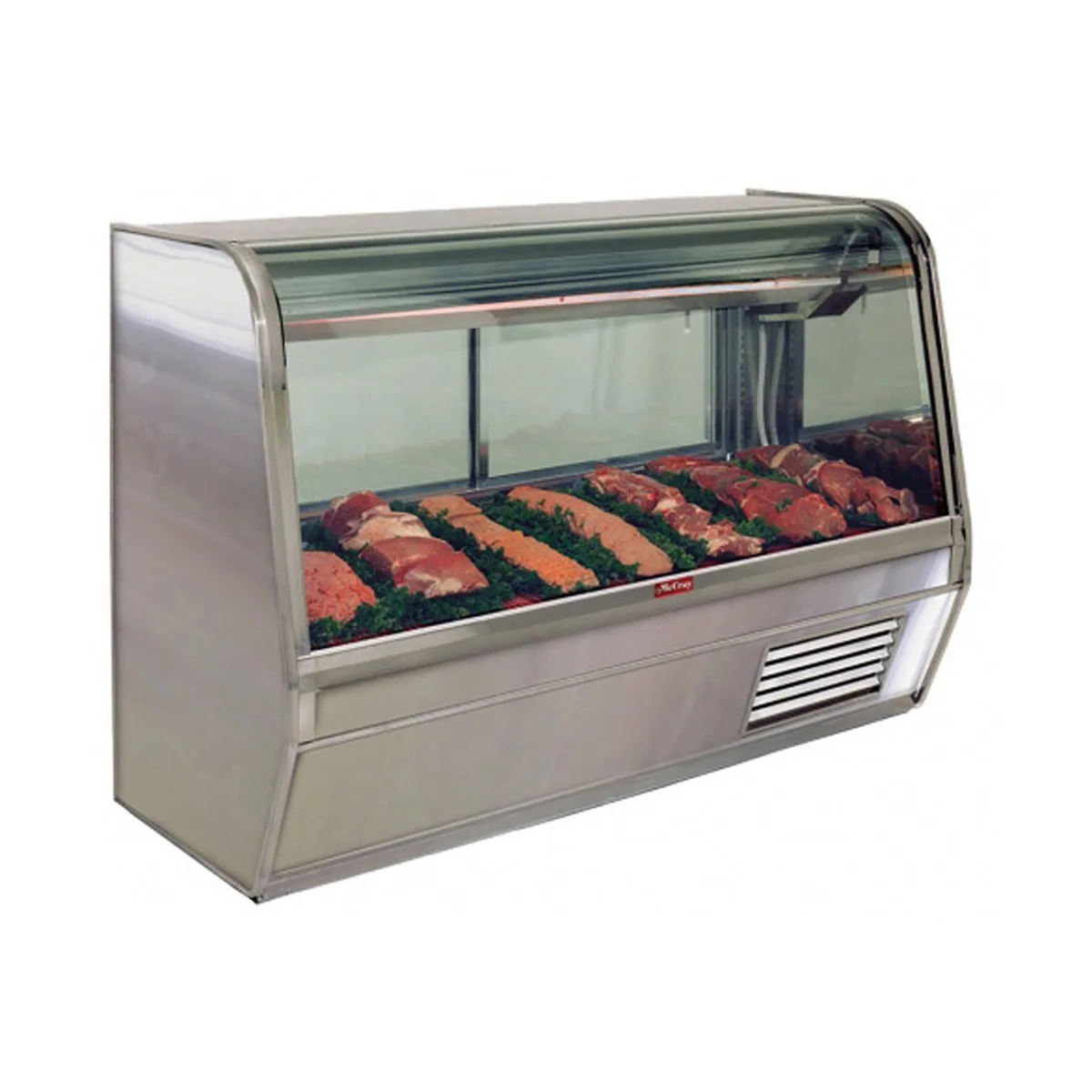 Howard-McCray R-CFS32E-8-S-LED 98" Curved Refrigerated Seafood Display Case, Remote, Stainless