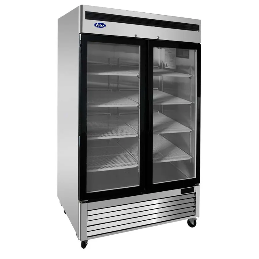 Atosa USA MCF8703ES Merchandiser Freezer, 2‑Section, 44.8 cu ft, 543/8"W x 83-1/8"H, Stainless Steel
