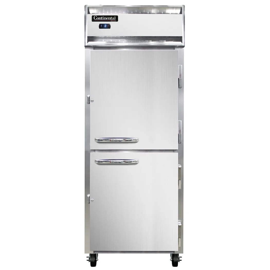 Continental Refrigerator 1FESNHD 28" One Section Reach-In Freezer w/ 2 Half Solid Doors, 18 cu. ft.