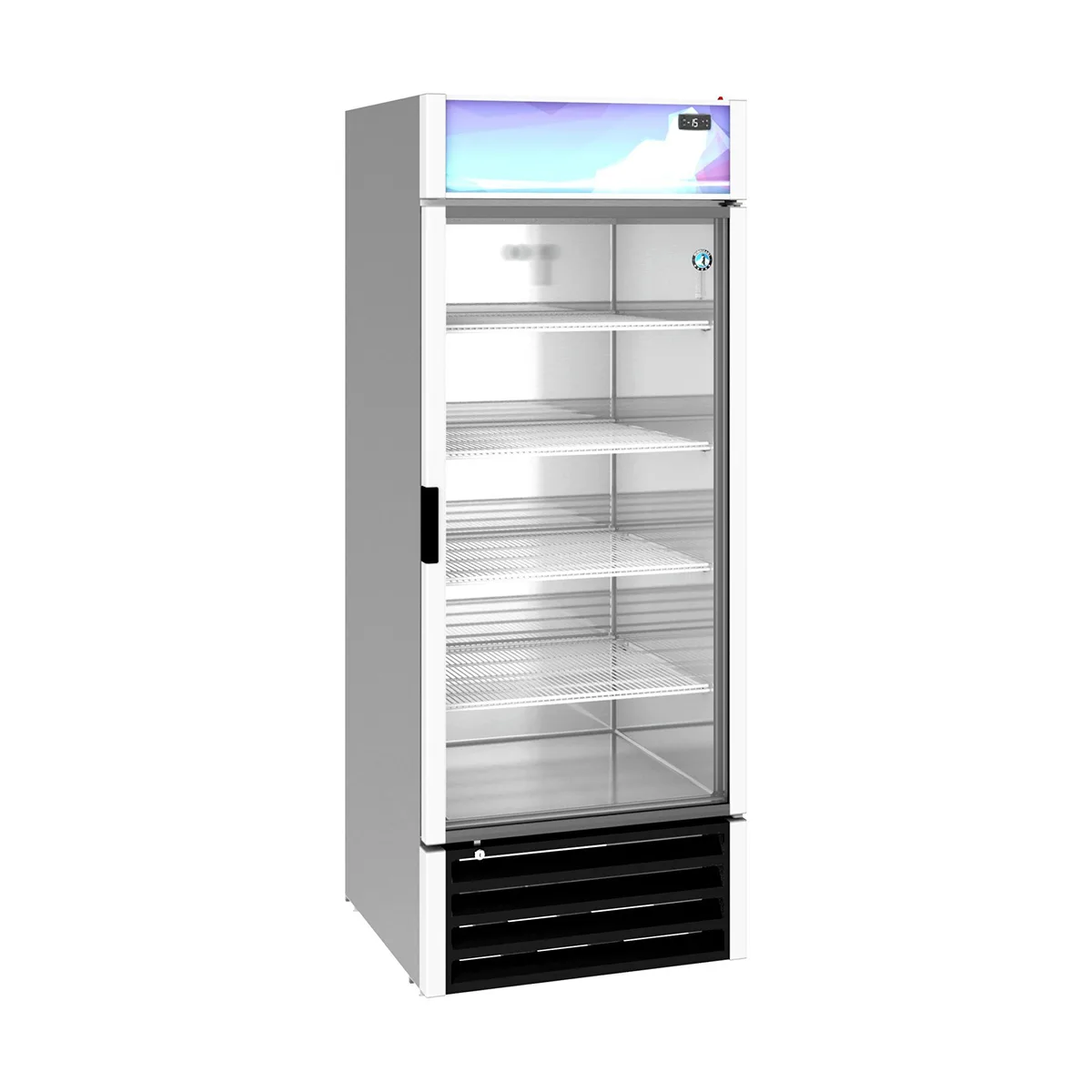Hoshizaki FM-23-HC - Silver 30" Glass Door Freezer, 20.7 cu ft, 5 Shelves, LED, R290, 78" H