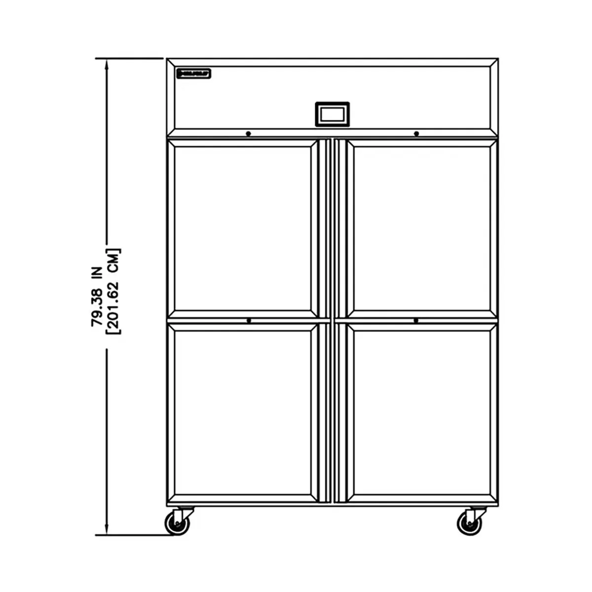Delfield GAFPT2P-SH 32" 8-Half Hinged Solid Door Pass-Thru Freezer, Top Mounted, 50 cu. ft.