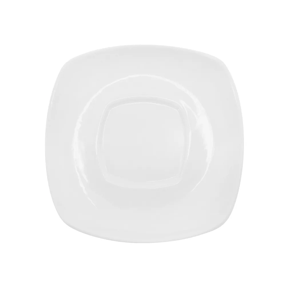 CAC China KSE-55 Kingsquare Square Saucer 4.5" x 4.5" x 0.75" Porcelain White Safe - 1 Dozen