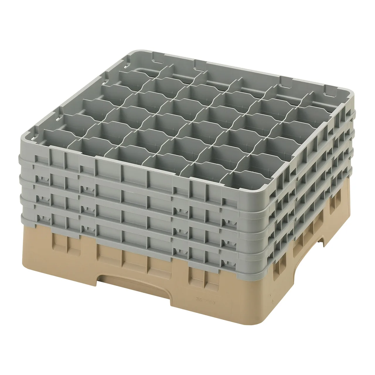 Cambro 36S900184 Camrack Glass Rack, Full Size, Beige, 19-3/4" x 19-3/4", 36 Compartments, 2-7/8" Max Dia, 9-3/8" Max Height
