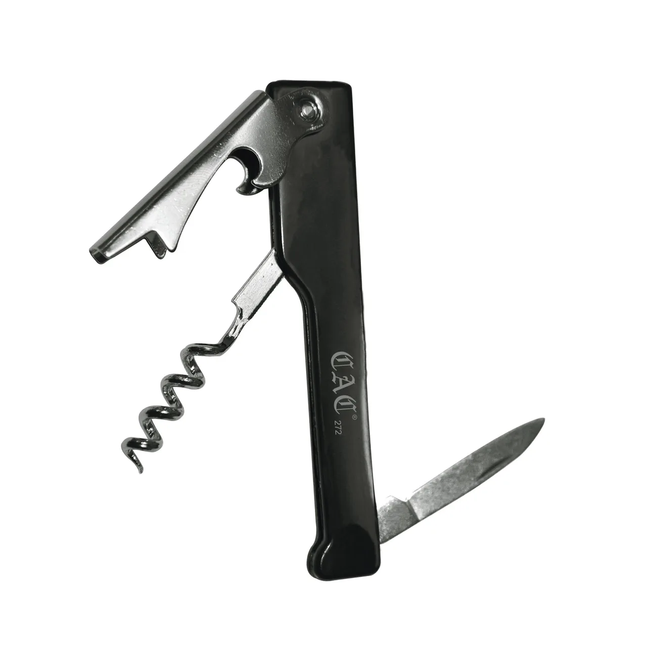CAC China CKSW-3 Waiter's Corkscrew, Black Skull Handle, Cutting, Inserting, Turning, Opening Tool