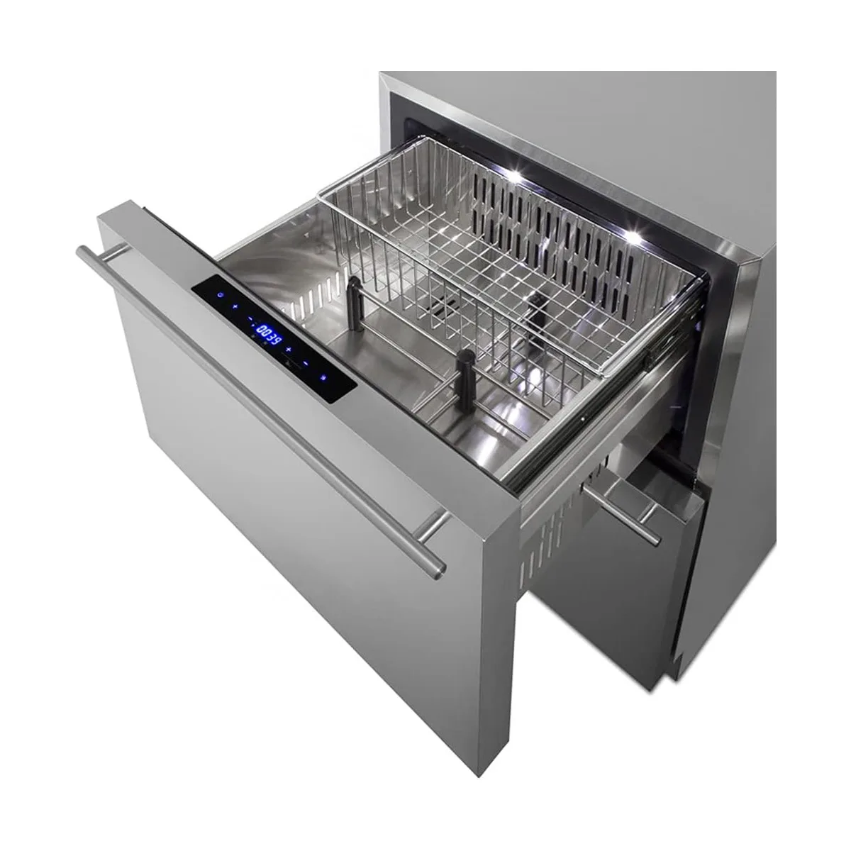 Summit SPRF34D 24" Built-in or Freestanding Refrigerator Freezer w/ Panel Ready 2 Drawers, 3.9 cu. ft.