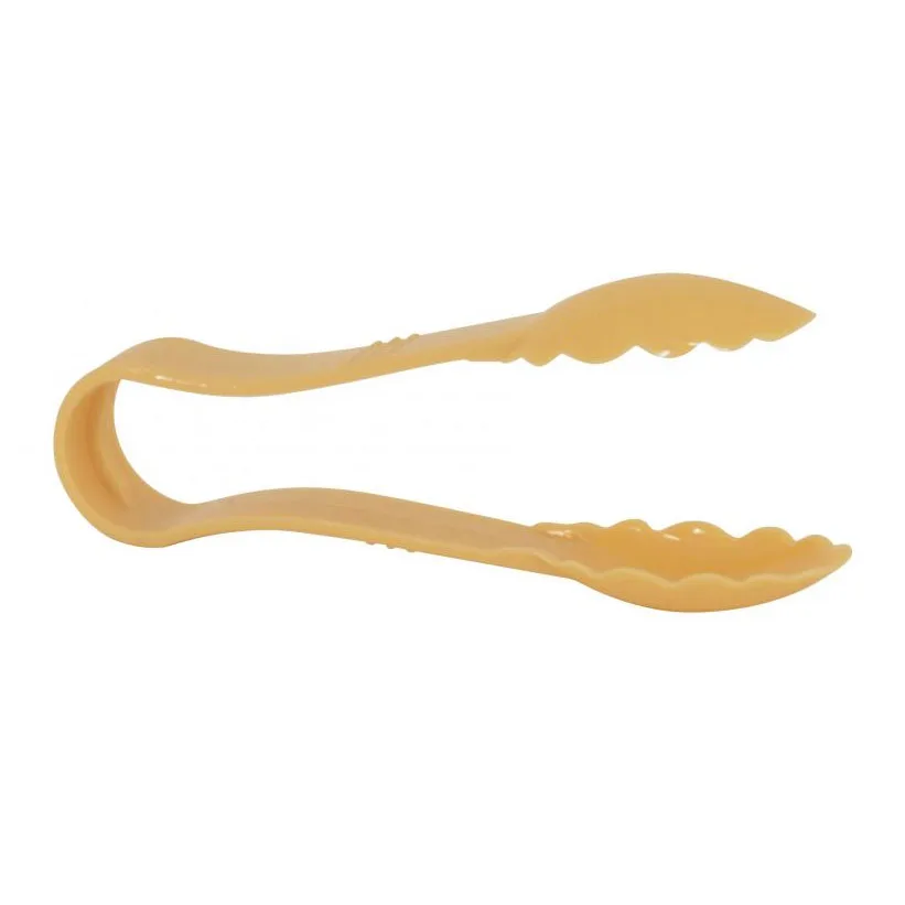 Omcan USA 80149 Plastic Serving Tongs, 6" Scallop Grip, Polycarbonate Beige, NSF