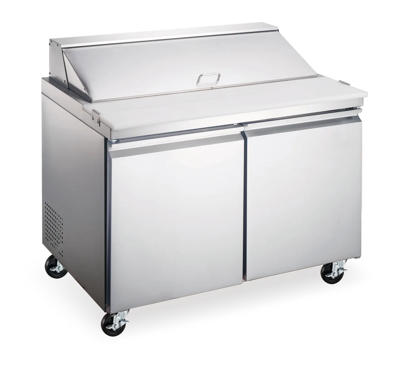 Omcan USA 59046 47" 2-Door Sandwich and Salad Prep Table, 12 Pans, Stainless Steel