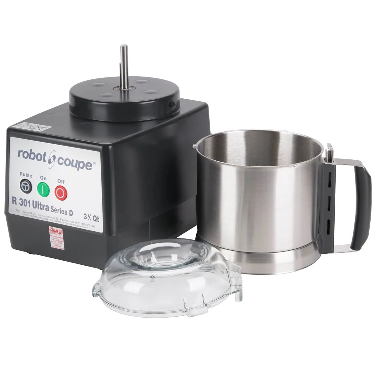 Robot Coupe R301UB Commercial Food Processor, 3.7 L Stainless Steel Batch Bowl, 1 1/2 hp, 1725 RPM