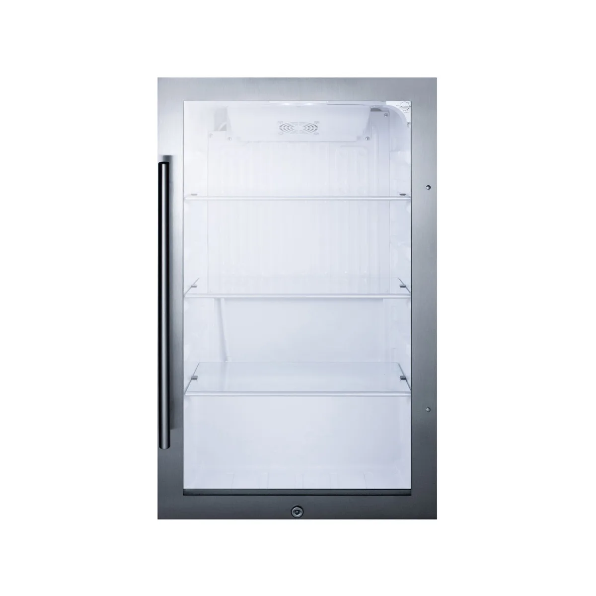 Summit SPR489OSADA Outdoor Beverage Center w/ Swing Glass Door, Black Exterior, 3.13 cu.ft